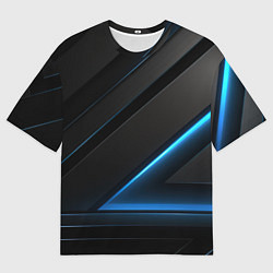 Мужская футболка оверсайз Blue black neon
