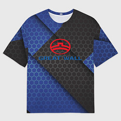Футболка оверсайз мужская Great wall logo, цвет: 3D-принт