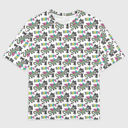 Мужская футболка оверсайз Паттерн детский со Змеем Горынычем