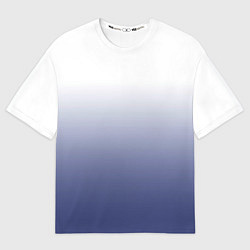 Мужская футболка оверсайз Туманный градиент бело-синий