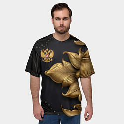 Футболка оверсайз мужская Золотой герб России, цвет: 3D-принт — фото 2