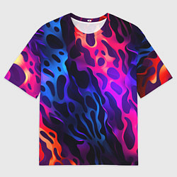 Мужская футболка оверсайз Камуфляж из ярких красок