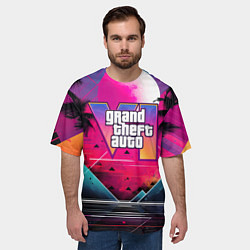 Футболка оверсайз мужская GTA 80s style, цвет: 3D-принт — фото 2