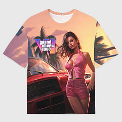 Футболка оверсайз мужская GTA 6 girl vice city, цвет: 3D-принт