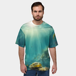 Футболка оверсайз мужская Рыбы под водой, цвет: 3D-принт — фото 2