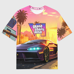 Футболка оверсайз мужская Auto GTA 6, цвет: 3D-принт