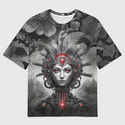 Футболка оверсайз мужская Кибернетическая девушка, цвет: 3D-принт