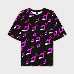Мужская футболка оверсайз JoJos Bizarre neon pattern logo