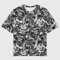 Мужская футболка оверсайз Автотюнинг - запчасти