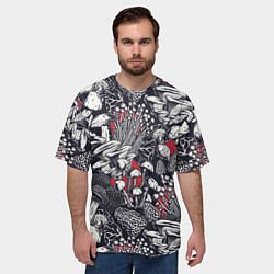 Футболка оверсайз мужская Разные грибы, цвет: 3D-принт — фото 2