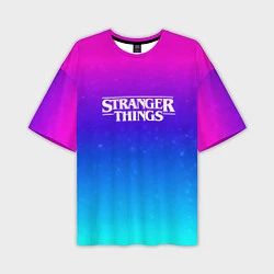 Футболка оверсайз мужская Stranger Things gradient colors, цвет: 3D-принт