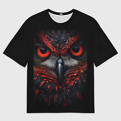 Футболка оверсайз мужская Красная сова, цвет: 3D-принт