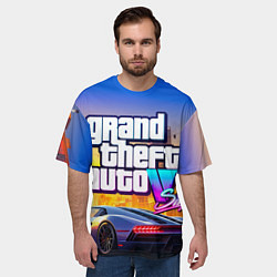 Футболка оверсайз мужская Grand theft auto 6 street vice city, цвет: 3D-принт — фото 2