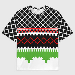 Мужская футболка оверсайз Узор из разноцветных фигур