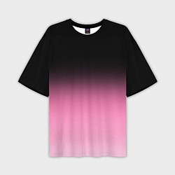 Футболка оверсайз мужская Черно-розовый градиент, цвет: 3D-принт