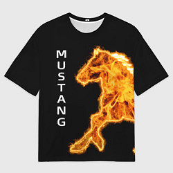 Футболка оверсайз мужская Mustang fire, цвет: 3D-принт