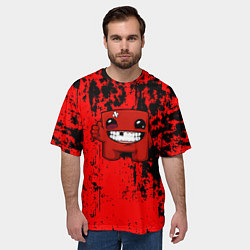 Футболка оверсайз мужская Super Meat Boy краски, цвет: 3D-принт — фото 2
