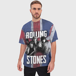 Футболка оверсайз мужская Rolling Stones - Great britain, цвет: 3D-принт — фото 2