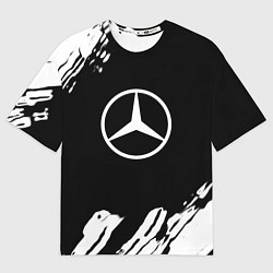 Футболка оверсайз мужская Mercedes benz краски спорт, цвет: 3D-принт