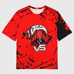 Футболка оверсайз мужская Counter strike смерть логотип команды стикер, цвет: 3D-принт