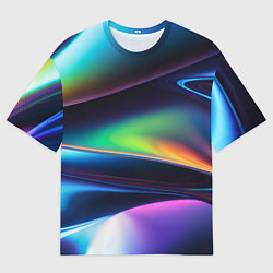 Мужская футболка оверсайз Голографический материал
