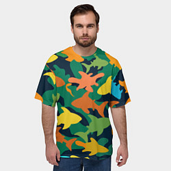Футболка оверсайз мужская Камуфляж силуэты рыбок, цвет: 3D-принт — фото 2