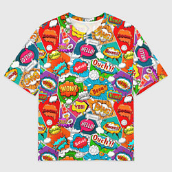 Мужская футболка оверсайз Bang Boom Ouch pop art pattern
