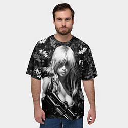 Футболка оверсайз мужская Блондинка с винтовкой, цвет: 3D-принт — фото 2