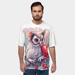 Футболка оверсайз мужская Сова с сердечком, цвет: 3D-принт — фото 2