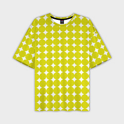 Мужская футболка оверсайз Ретро темно желтые круги