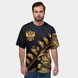 Футболка оверсайз мужская Золотой герб России лепнина, цвет: 3D-принт — фото 2