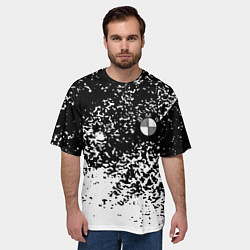 Футболка оверсайз мужская BMW краски текстура, цвет: 3D-принт — фото 2