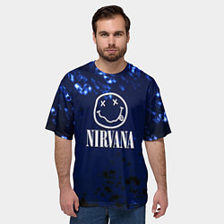 Футболка оверсайз мужская Nirvana рок краски, цвет: 3D-принт — фото 2