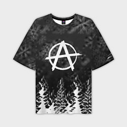 Футболка оверсайз мужская Anarchy winter gray, цвет: 3D-принт