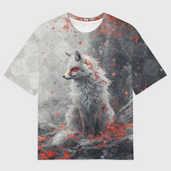 Футболка оверсайз мужская Осенний лис, цвет: 3D-принт
