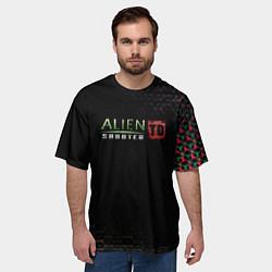 Футболка оверсайз мужская Alien Shooter космос тема, цвет: 3D-принт — фото 2