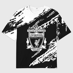 Футболка оверсайз мужская Liverpool белые краски текстура, цвет: 3D-принт
