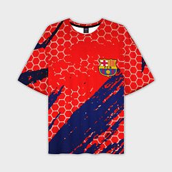 Футболка оверсайз мужская Барселона спорт краски текстура, цвет: 3D-принт
