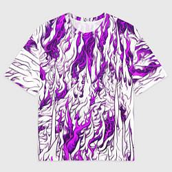 Футболка оверсайз мужская Белый и розовый узор, цвет: 3D-принт