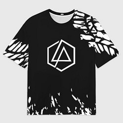 Футболка оверсайз мужская Linkin park краски текстура рок, цвет: 3D-принт