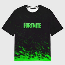 Футболка оверсайз мужская Fortnite краски зелёные, цвет: 3D-принт