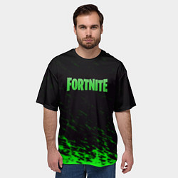 Футболка оверсайз мужская Fortnite краски зелёные, цвет: 3D-принт — фото 2