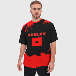 Футболка оверсайз мужская Roblox краски красные, цвет: 3D-принт — фото 2