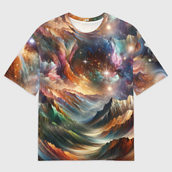 Мужская футболка оверсайз Горы и блеск