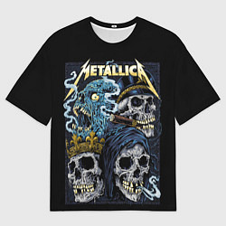 Футболка оверсайз мужская Metallica - skulls, цвет: 3D-принт