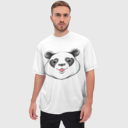 Футболка оверсайз мужская Влюблённый панда, цвет: 3D-принт — фото 2