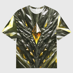 Мужская футболка оверсайз Камень и золотой кристалл