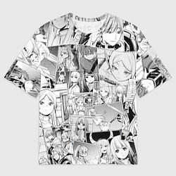 Мужская футболка оверсайз Провожающая в последний путь Фрирен узор