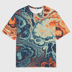 Мужская футболка оверсайз Абстрактный разноцветный узор