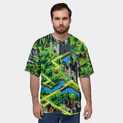 Футболка оверсайз мужская Heroes of Might and Magic - pixel map, цвет: 3D-принт — фото 2